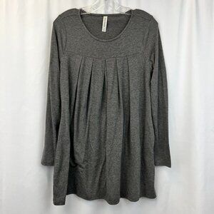 Zenana Premium Womens Gray Knitted Round Neck Pullover Sweater Tunic Top Size S